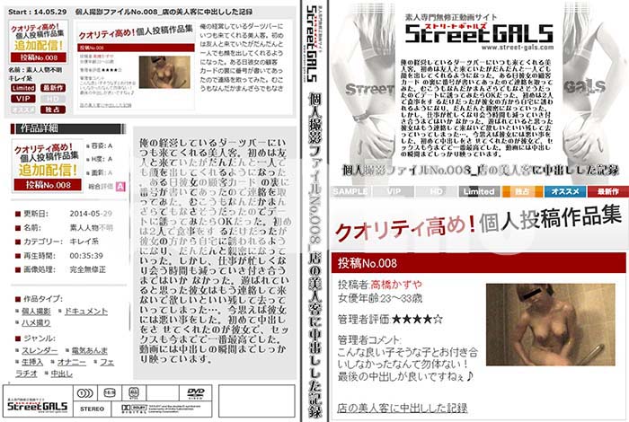 ʼ̵DVD΢DVD ɥ㡼 Street GALS Ŀͻƥե No.008 Ź͵ҤФϿ [-]